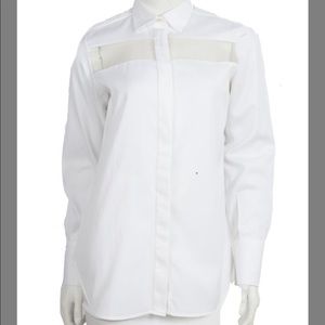 Valentino white button down with sheer pane